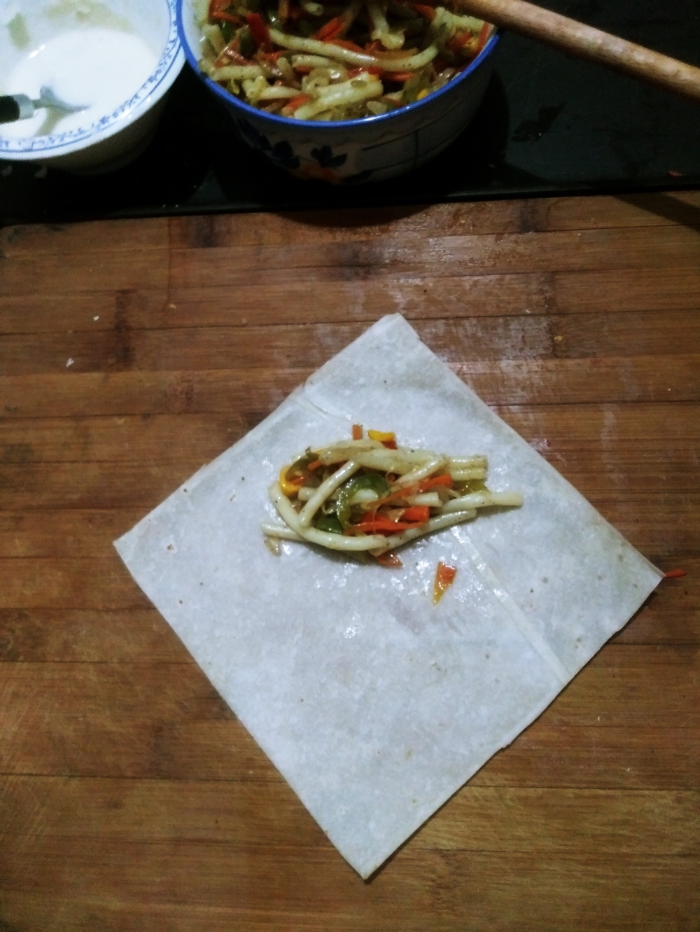 Chinese roll spring vegetable wrapping tutorial easy perfect how to