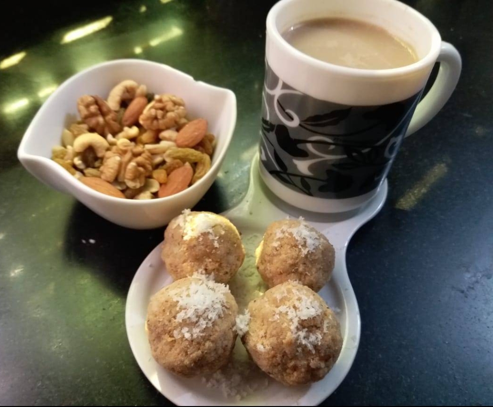 Recipe, laddu, rice, nuts, desi, winter